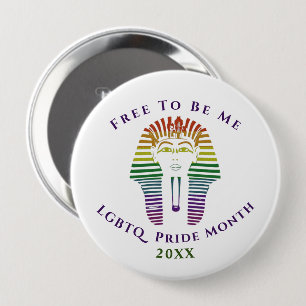 Badge Rond 10 Cm Rainbow Gay LGBTQ Pride Mois Libre D'Être Moi