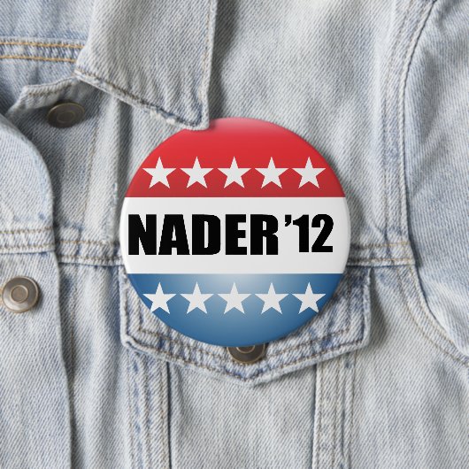 BADGE ROND 10 CM RALPH NADER (En situation)