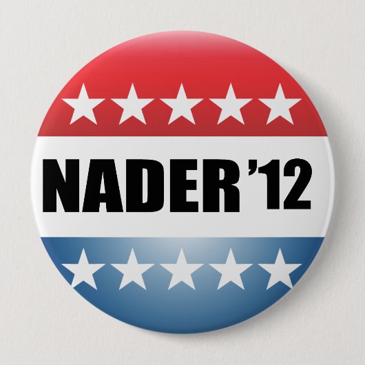 BADGE ROND 10 CM RALPH NADER (Devant)