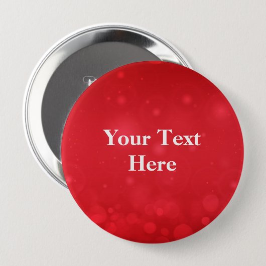 Badge Rond 10 Cm Red Bokeh Design, Modèle (Devant & derrière)