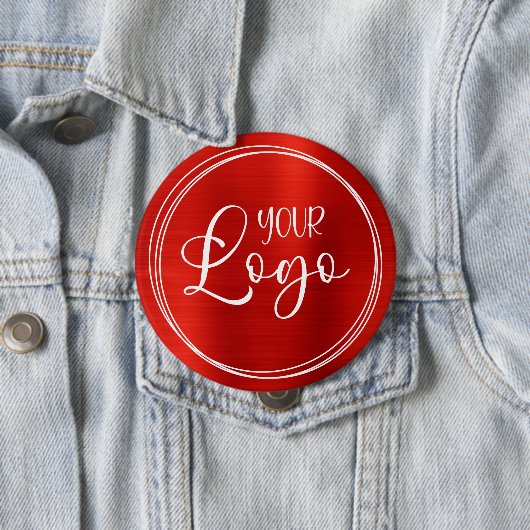 Badge Rond 10 Cm Red Foil Your Business Logo Énorme (En situation)