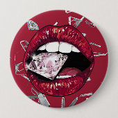 Badge Rond 10 Cm Red shattered glass and diamonds (Devant)