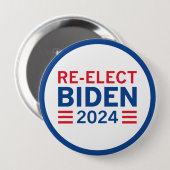 Badge Rond 10 Cm Réélire Biden 2024 (Devant & derrière)