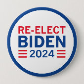 Badge Rond 10 Cm Réélire Biden 2024 (Devant)