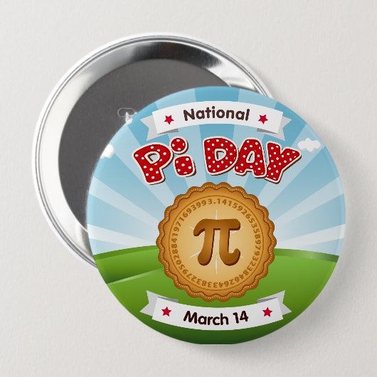 Badge Rond 10 Cm Regardez Sharp sur Pi Day (Devant & derrière)