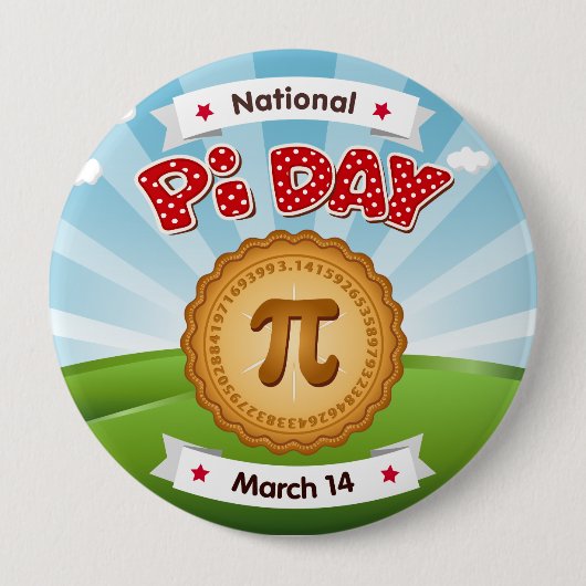 Badge Rond 10 Cm Regardez Sharp sur Pi Day (Devant)