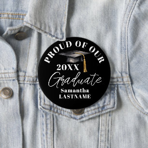 Badge Rond 10 Cm Remise des diplômes Fière Toute la famille