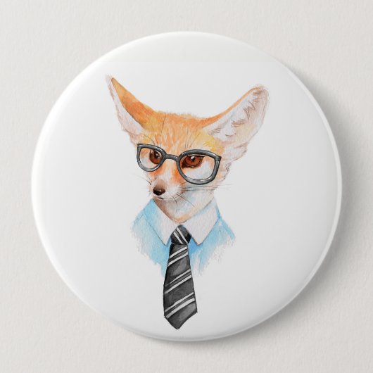 Badge Rond 10 Cm Renard cool (Devant)