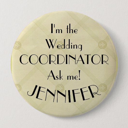 Badge Rond 10 Cm Repère du planificateur du coordinateur mariage av (Devant)