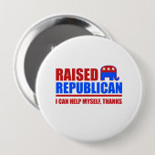 Badge Rond 10 Cm Républicain élevé. Je peux m'aider. (Devant & derrière)