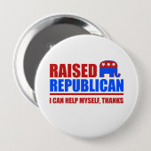 Badge Rond 10 Cm Républicain élevé. Je peux m'aider. (Devant & derrière)