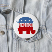 Badge Rond 10 Cm Républicains pour Gingrich (En situation)