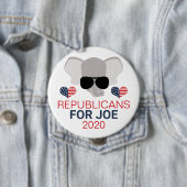Badge Rond 10 Cm Républicains pour Joe 2020 Elephant (En situation)