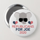 Badge Rond 10 Cm Républicains pour Joe 2020 Elephant (Devant & derrière)