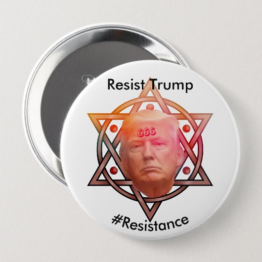 Badge Rond 10 Cm Résistez à Trump / #Résistance Personnalisée (Devant & derrière)