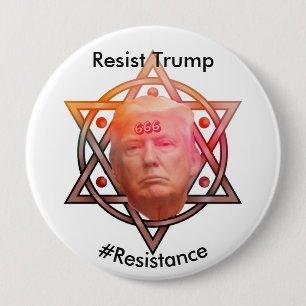 Badge Rond 10 Cm Résistez à Trump / #Résistance Personnalisée