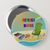 Badge Rond 10 Cm Rétired Nurse (Devant & derrière)