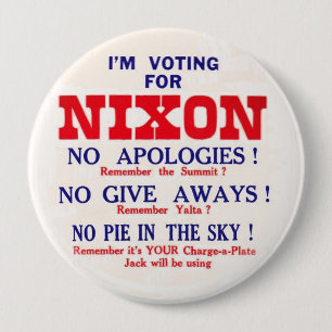 Badge Rond 10 Cm Rétro bouton de Nixon Anti-JFK