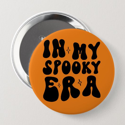 Badge Rond 10 Cm Rétro Halloween dans mon ère Éffrayante automne Vi (Devant & derrière)