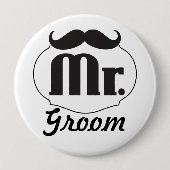 Badge Rond 10 Cm Retro Insigne Mariage M. Groom (Devant)