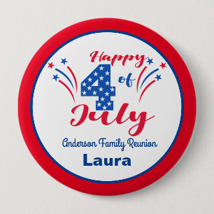 Badge Rond 10 Cm Réunion de famille - Célébration du 14 juillet