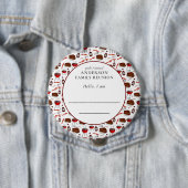 Badge Rond 10 Cm Réunion familiale Introduction Motif barbecue (En situation)