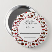 Badge Rond 10 Cm Réunion familiale Introduction Motif barbecue (Devant & derrière)