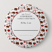 Badge Rond 10 Cm Réunion familiale Introduction Motif barbecue (Devant)