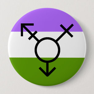 Badge Rond 10 Cm Révolution LGBTQA Genderqueer de genre Non-Binair