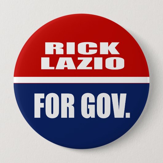 BADGE ROND 10 CM RICK LAZIO POUR LE GOUVERNEUR (Devant)