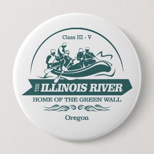 Badge Rond 10 Cm Rivière Illinois (rafting 2)