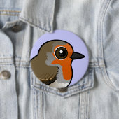 Badge Rond 10 Cm Robin européen (En situation)