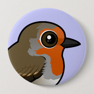Badge Rond 10 Cm Robin européen