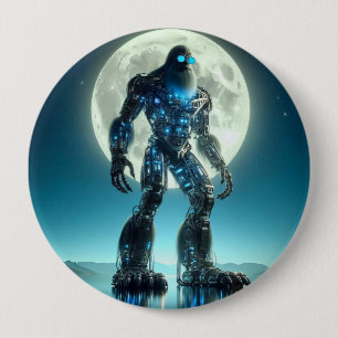 Badge Rond 10 Cm Robot Sasquatch