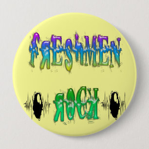 Badge Rond 10 Cm Roche d'étudiants de première année - impulsion