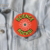 Badge Rond 10 Cm Roches de la Science ! Boutons (En situation)