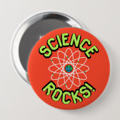 Badge Rond 10 Cm Roches de la Science ! Boutons (Devant & derrière)