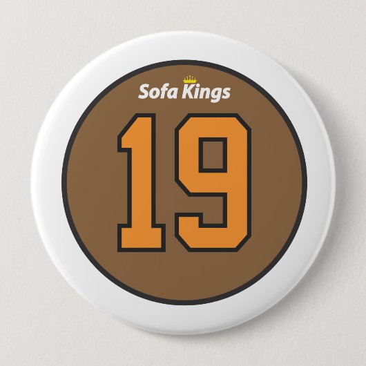 Badge Rond 10 Cm Roi 19 bouton de sofa (Devant)