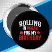 Badge Rond 10 Cm Rolling in Vegas