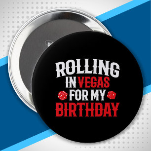 Badge Rond 10 Cm Rolling in Vegas