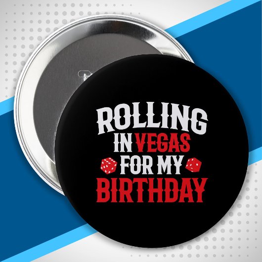 Badge Rond 10 Cm Rolling in Vegas
