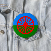Badge Rond 10 Cm Roma, Inde (En situation)