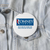 BADGE ROND 10 CM ROMNEY PARCE QUE MON AUTRE VOITURE A UN CHIEN SUR (En situation)