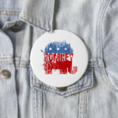 Badge Rond 10 Cm ROMNEY républicain (En situation)