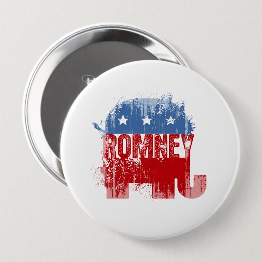 Badge Rond 10 Cm ROMNEY républicain (Devant & derrière)