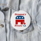 BADGE ROND 10 CM ROMNEY RYAN 2012 GOP (En situation)