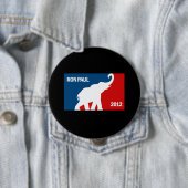 BADGE ROND 10 CM RON PAUL 2012 PRO (En situation)