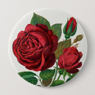 Badge Rond 10 Cm Rose Print Rochester Lithographing and Printing Co