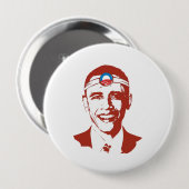 Badge Rond 10 Cm Rouge de Dr. Obama (Devant & derrière)