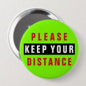 Badge Rond 10 Cm Rouge, Vert Et Noir S'Il Vous Plaît Garder Votre D (Devant & derrière)